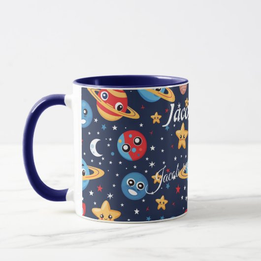 Custom Kawaii Space Adventure Tasse für Kinder (Links)