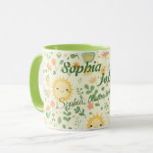 Custom Kawaii Sun und Blume Tasse für Kinder (Vorderseite Links)
