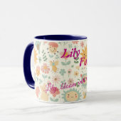 Custom Kawaii Sun und Floral für Kinder Tasse (Vorderseite Links)