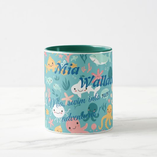 Custom Kawaii Unterwasser Adventure Tasse für Kind (Zentrum)