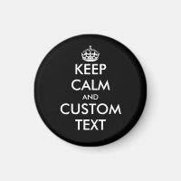 Custom Keep calm and carry on small round fridge