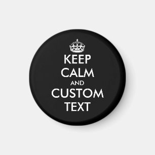 Custom Keep calm and carry on small round fridge Magnet