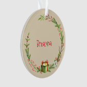 Custom Keepake Weihnachtskranz mit Namensjahr Ornament (Vorderseite)
