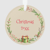 Custom Keepake Weihnachtskranz mit Namensjahr Ornament (Rückseite)