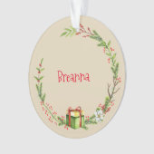 Custom Keepake Weihnachtskranz mit Namensjahr Ornament (Vorderseite)