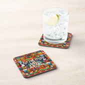Custom Kente Cloth Holiday Coaster | African Getränkeuntersetzer (Rechte Seite)