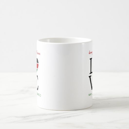 Custom Kenya Flag Herz Kaffeetasse (Mittel)