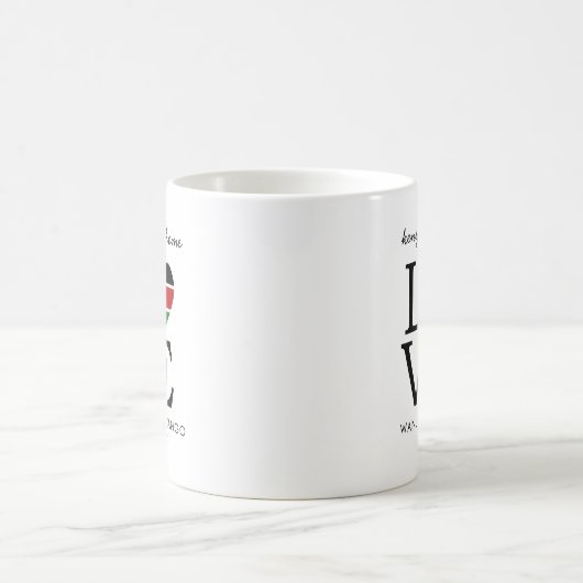 Custom Kenya Flag Herz Kaffeetasse (Mittel)