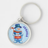 Custom Key Ring Weihnachtsschneemann-Figuren. Schlüsselanhänger (Vorne)