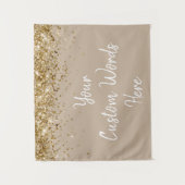 Custom Khaki Tan Birthday Party Gold Foto Stand Wandteppich (Vorderseite)