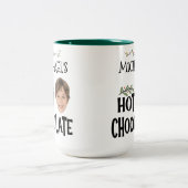 Custom Kid Gesicht & Name Hot Chocolate Weihnachte Zweifarbige Tasse (Mittel)