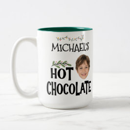 Custom Kid Gesicht & Name Hot Chocolate Weihnachte Zweifarbige Tasse