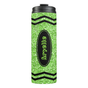 Custom Kids Apple Green Glitzer Crayon Tumbler Thermosbecher
