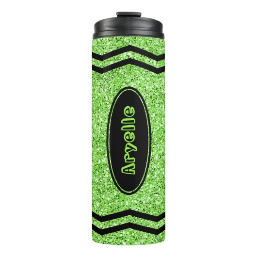 Custom Kids Apple Green Glitzer Crayon Tumbler Thermosbecher (Vorderseite)