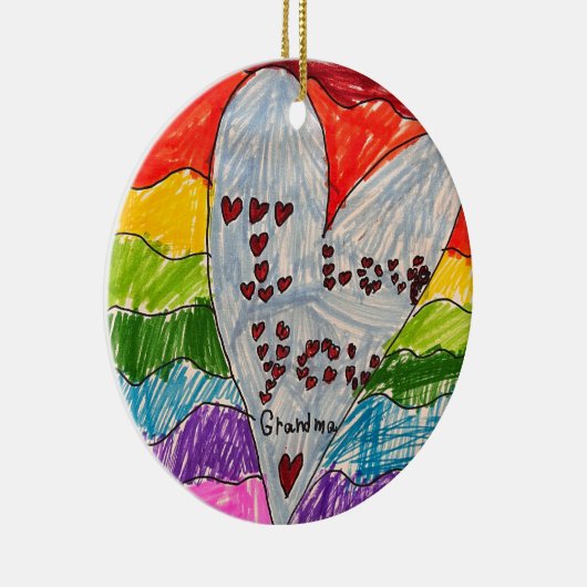 Custom Kids' Art and Photo Keepsake Gift Keramik Ornament (Rechts)