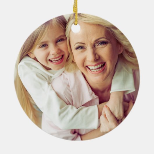 Custom Kids' Art and Photo Keepsake Gift Keramik Ornament (Hinten)