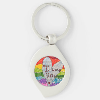 Custom Kids' Art Keepake Geschenk für Oma Schlüsselanhänger