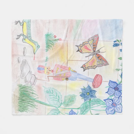 Custom Kids Artwork, Nutcracker Spielzeug, Schmett Fleecedecke (Vorderseite (Horizontal))