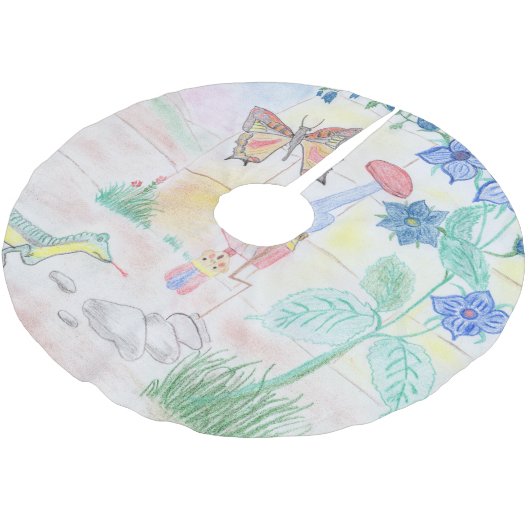 Custom Kids Artwork, Nutcracker Spielzeug, Schmett Polyester Weihnachtsbaumdecke (Schrägansicht)