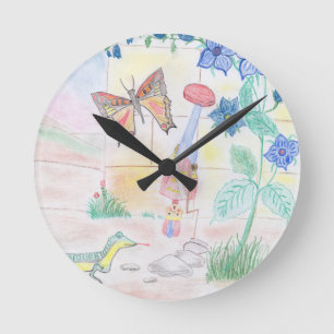 Custom Kids Artwork, Nutcracker Spielzeug, Schmett Runde Wanduhr