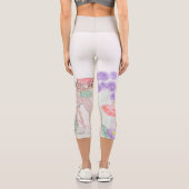 Custom Kids Artwork, zwei niedliche Maus, Blume... Capri Leggings (Rückseite)
