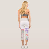 Custom Kids Artwork, zwei niedliche Maus, Blume... Capri Leggings (Rückseite)