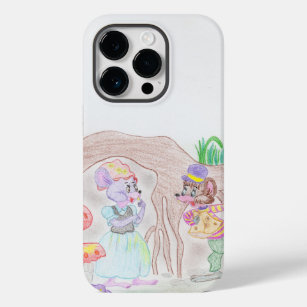 Custom Kids Artwork, zwei niedliche Maus, Blume... Case-Mate iPhone 14 Pro Hülle