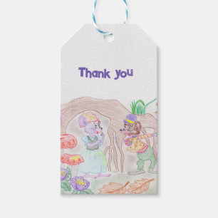 Custom Kids Artwork, zwei niedliche Maus, Blume... Geschenkanhänger