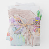 Custom Kids Artwork, zwei niedliche Maus, Blume... Geschenkpapier Set (Beispiel)