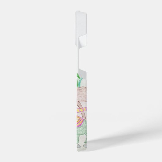 Custom Kids Artwork, zwei niedliche Maus, Blume... iPhone Hülle (Linke Seite)