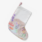 Custom Kids Artwork, zwei niedliche Maus, Blume... Kleiner Weihnachtsstrumpf (Vorderansicht (hängend))