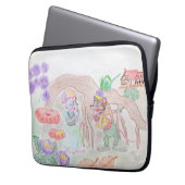 Custom Kids Artwork, zwei niedliche Maus, Blume... Laptopschutzhülle (Vorderseite Links)