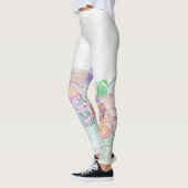 Custom Kids Artwork, zwei niedliche Maus, Blume... Leggings (Links)