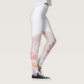 Custom Kids Artwork, zwei niedliche Maus, Blume... Leggings (Rechts)