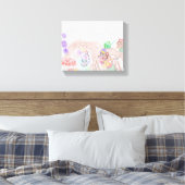 Custom Kids Artwork, zwei niedliche Maus, Blume... Leinwanddruck (Insitu (Schlafzimmer))