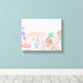 Custom Kids Artwork, zwei niedliche Maus, Blume... Leinwanddruck (Insitu (Holzboden))