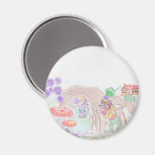 Custom Kids Artwork, zwei niedliche Maus, Blume... Magnet (Vorderseite/Rückseite)