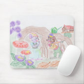 Custom Kids Artwork, zwei niedliche Maus, Blume... Mousepad (Mit Mouse)