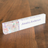 Custom Kids Artwork, zwei niedliche Maus, Blume... Namensplakette (Seite)