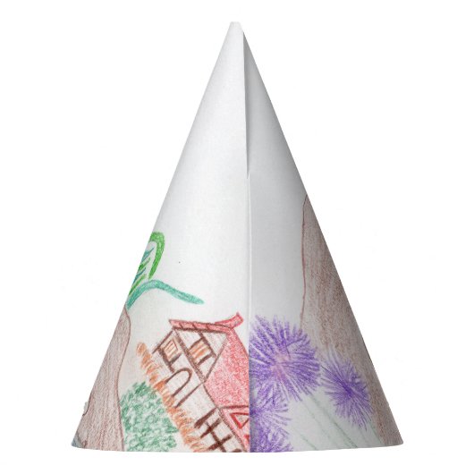 Custom Kids Artwork, zwei niedliche Maus, Blume... Partyhütchen (Rückseite)