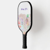 Custom Kids Artwork, zwei niedliche Maus, Blume... Pickleball Schläger (Links)