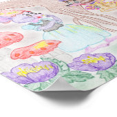 Custom Kids Artwork, zwei niedliche Maus, Blume... Poster (Ecke)