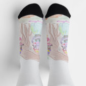 Custom Kids Artwork, zwei niedliche Maus, Blume... Socken (Oben)