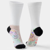 Custom Kids Artwork, zwei niedliche Maus, Blume... Socken (Gewinkelt)