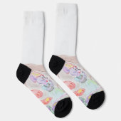 Custom Kids Artwork, zwei niedliche Maus, Blume... Socken (Rechts)