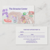 Custom Kids Artwork, zwei niedliche Maus, Blume... Terminkarte (Vorne/Hinten)