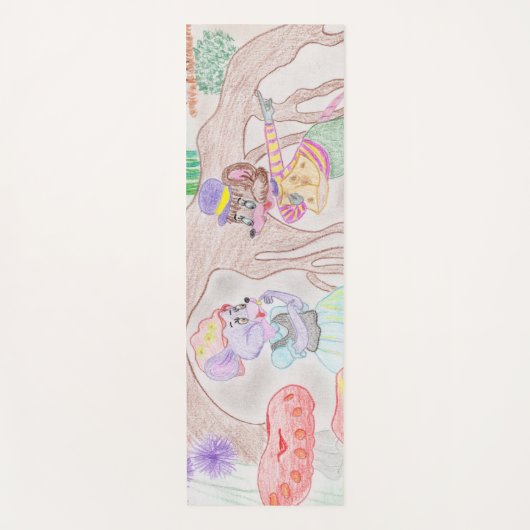 Custom Kids Artwork, zwei niedliche Maus, Blume... Yogamatte (Vorderseite)