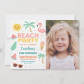 Custom Kids Beach Geburtstag Einladung & Party (Vorderseite)