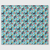 Custom Kids Christmas mit Snowflakes & Orangen Geschenkpapier (Flach)