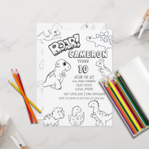 Custom Kids Coloring Dinosaurier for Boys & Girls